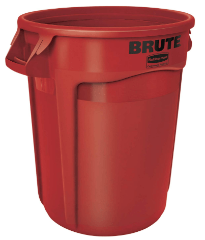 red waste bin