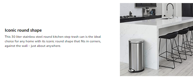 simplehuman stainless steel trash can