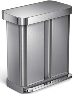 simplehuman dual compartment trash can