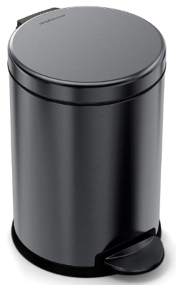 black stainless kitchen trash can