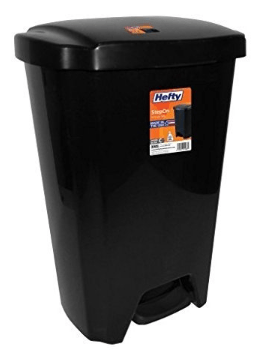 hefty 13-gallon step-on trash can black