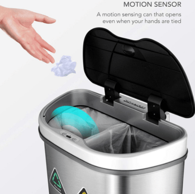 motion sensor trash can