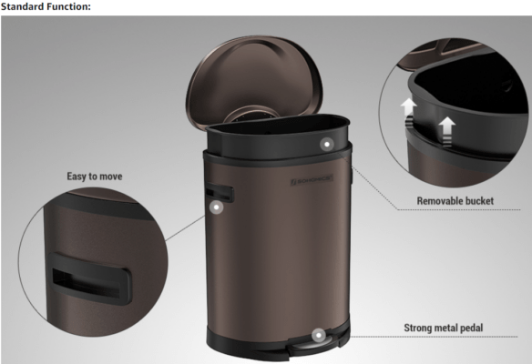 13 gallon foot pedal trash can