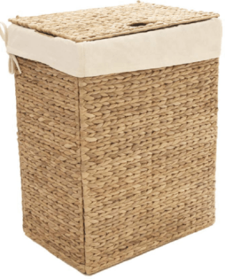 wicker garbage can
