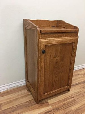 wooden kitchen garbage can holder