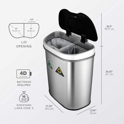 trash can with sensor