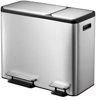 dual compartment kitchen trash can